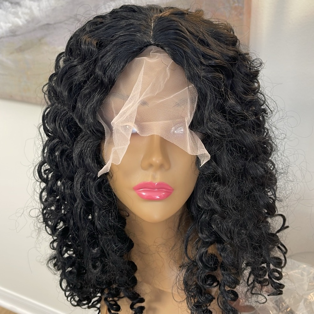 HAIR, 18-20” Water Wave Curls, Body Wave Lace front, Jet Black